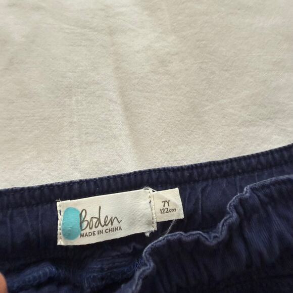 Boden Navy Blue Chino Pull On Tie Waist Shorts Size 7Y - Picture 3 of 4